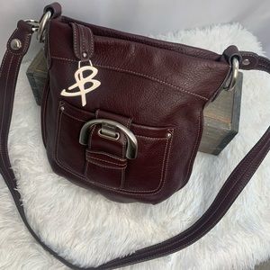 B Makowsky Brown Leather Crossbody Bag